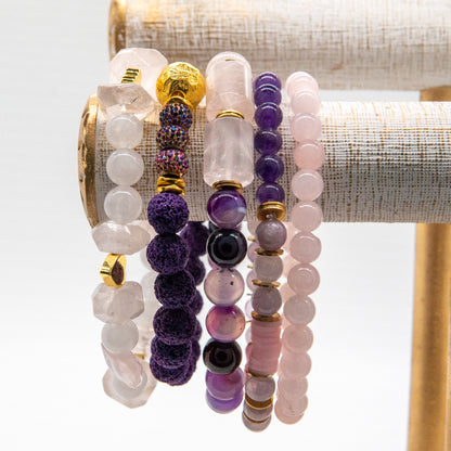 Whimsical Purple and Pink Tone Mix and Match Bracelet - Relato.Jewelry