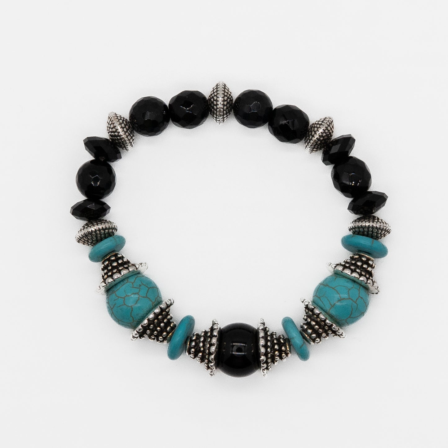 Dainty Boho Blue & Black  Beaded Bracelet - Relato.Jewelry