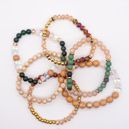 Forest Palm Vibe Mix & Match Bracelet with Gemstones - Relato.Jewelry